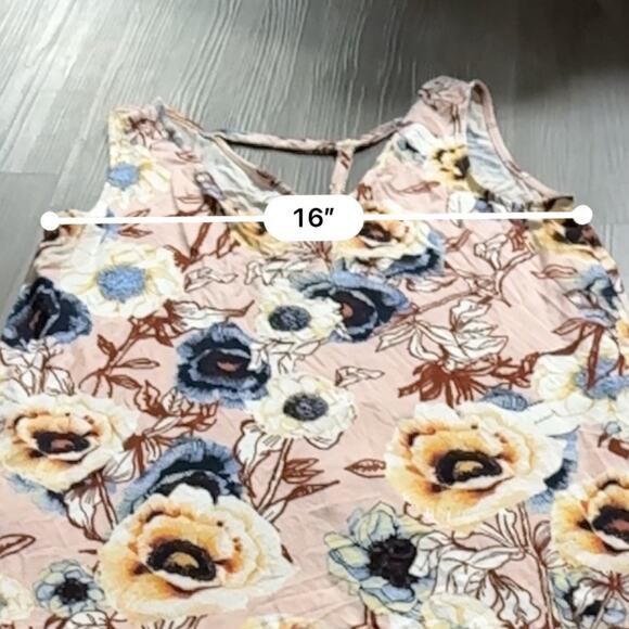 Maurices Pink Multicolor Floral Print Sleeveless Strappy Back Shift Mini Dress M - Picture 8 of 9